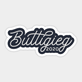 Buttigieg 2020, monoline script text. Pete for America in this presidential race Sticker